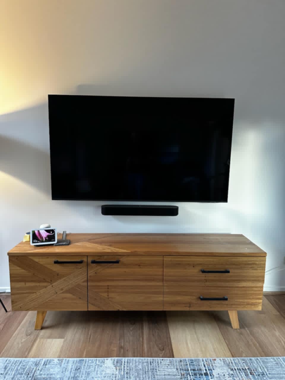 TV wall mount installation finished clean
