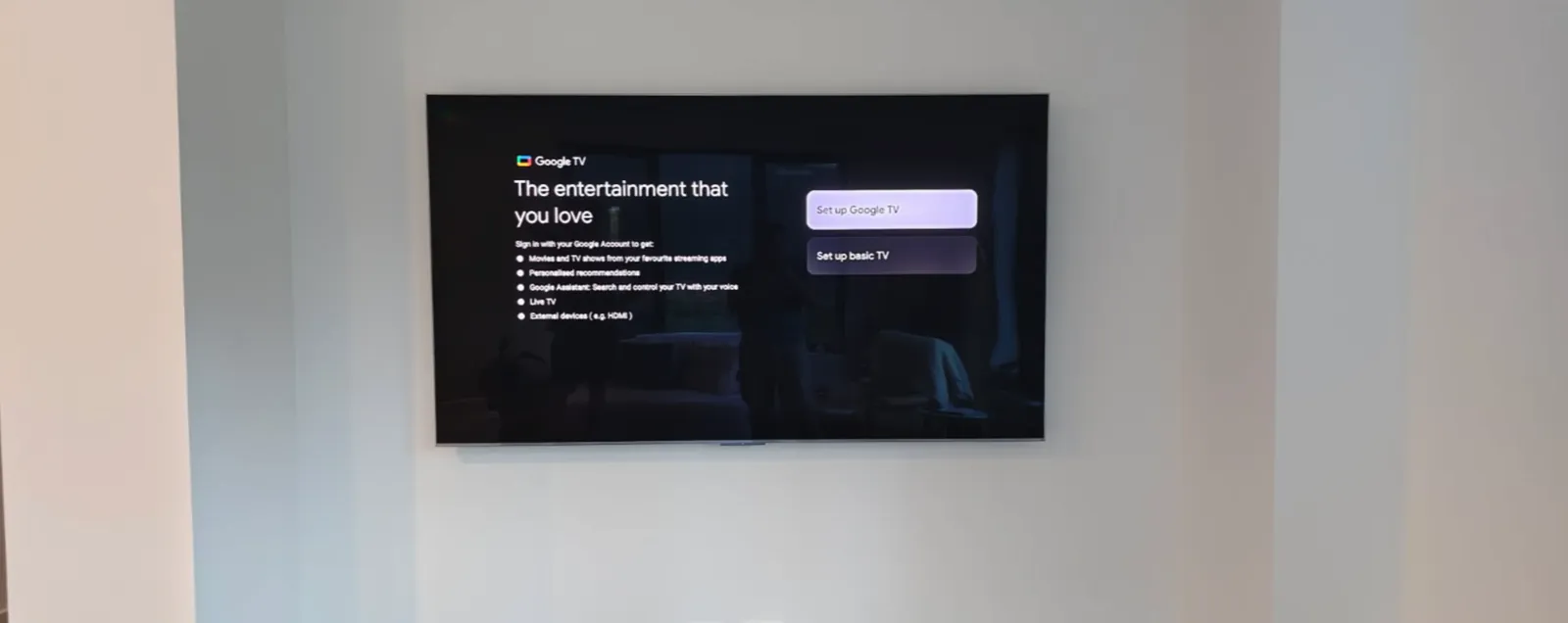 Big TV wall mounted in a new build Tarneit home
