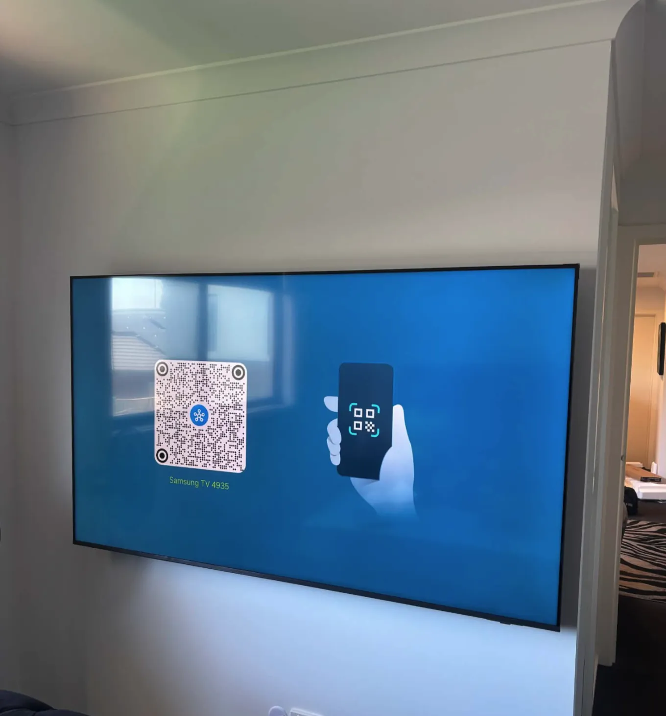Big screen Samsung TV wall mounted