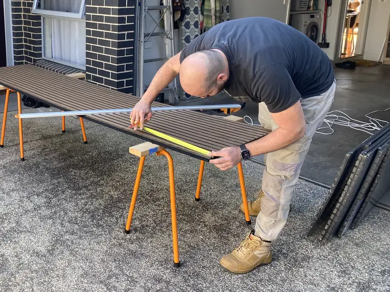 Lina measuring up for an installation